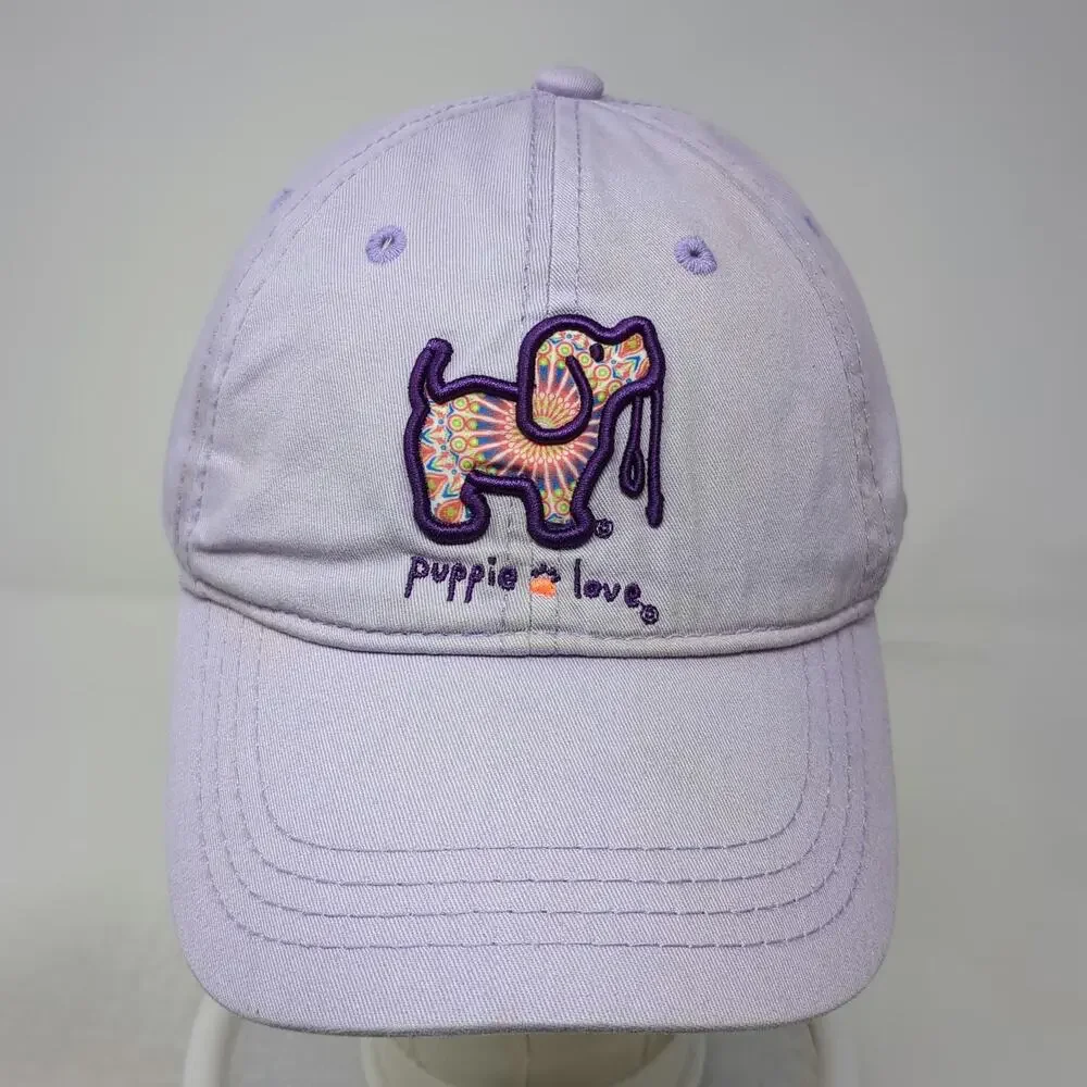 Puppie Love Baseball Cap Purple One Size Rescue Dog Mandala Graphic Hat Logo